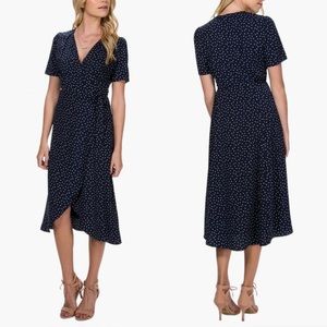 Everly | Midi Polka Dot Wrap Dress